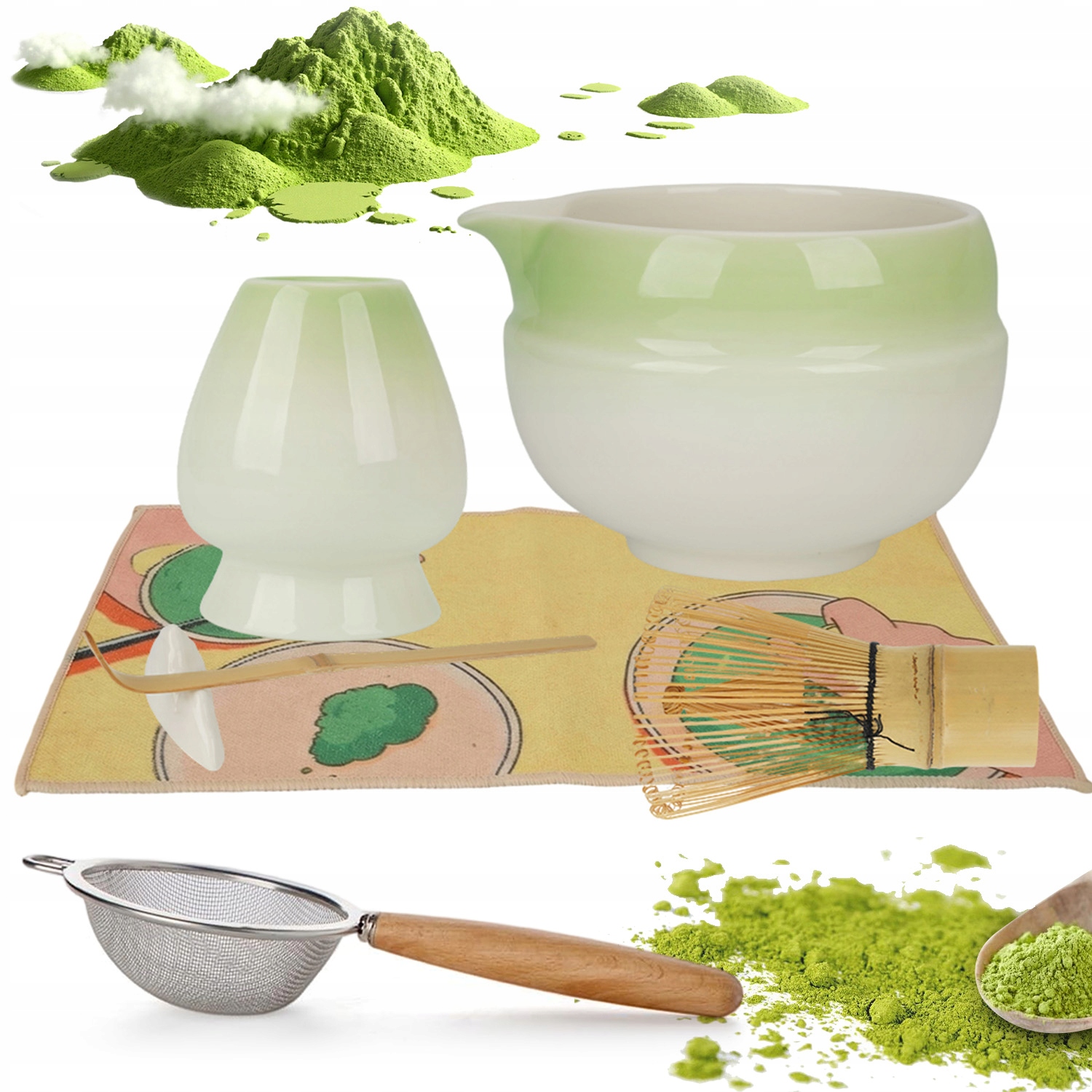 Akcesoria Do Ceremonii Matcha 7 Szt Zestaw Do Matchy Do Zielonej Herbaty