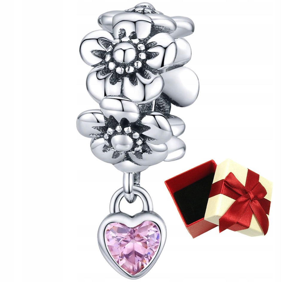 

Charms Kwiaty Z Sercem do Pandora S925 srebro 925