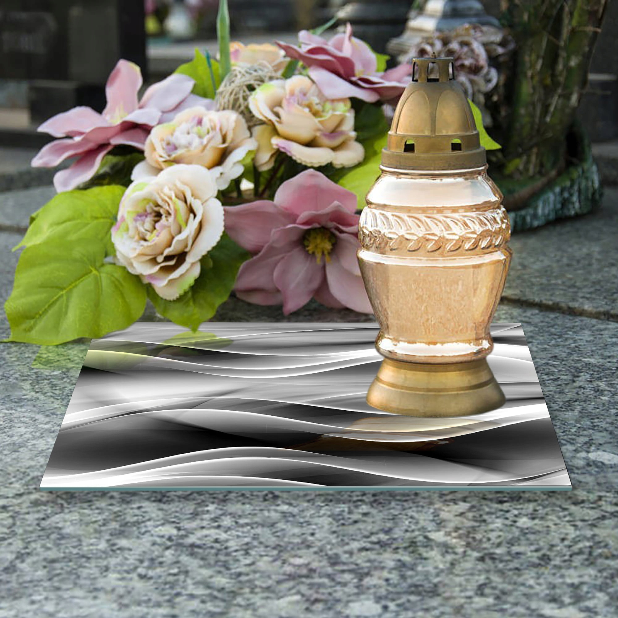 SZKLANA PODSTAWKA POD ZNICZE 25x25cm Jedwab 242e Kod producenta deska-szklana-242e