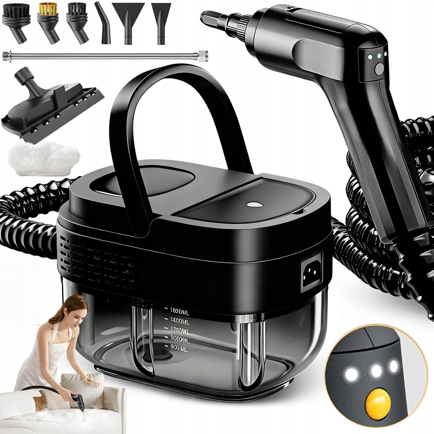 Parní Čistič Vysavač Na Čištění 2500 W 1600 ML