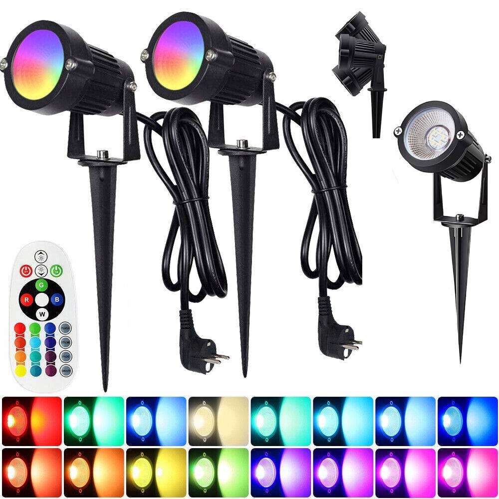 2KS Zahradní Reflektor Zapichovací špíz černý IP65 Led Rgb