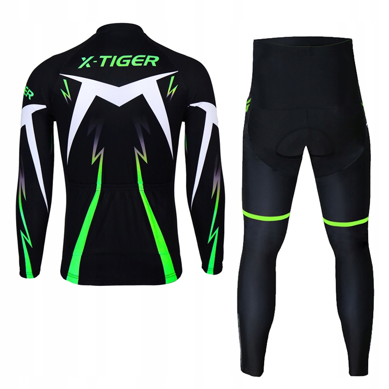 MĘSKI STRÓJ ROWEROWY KOMPLET KOLARSKI Z WKŁADKĄ ŻELOWĄ I OCIEPLENIEM ZIMA L Marka X-Tiger
