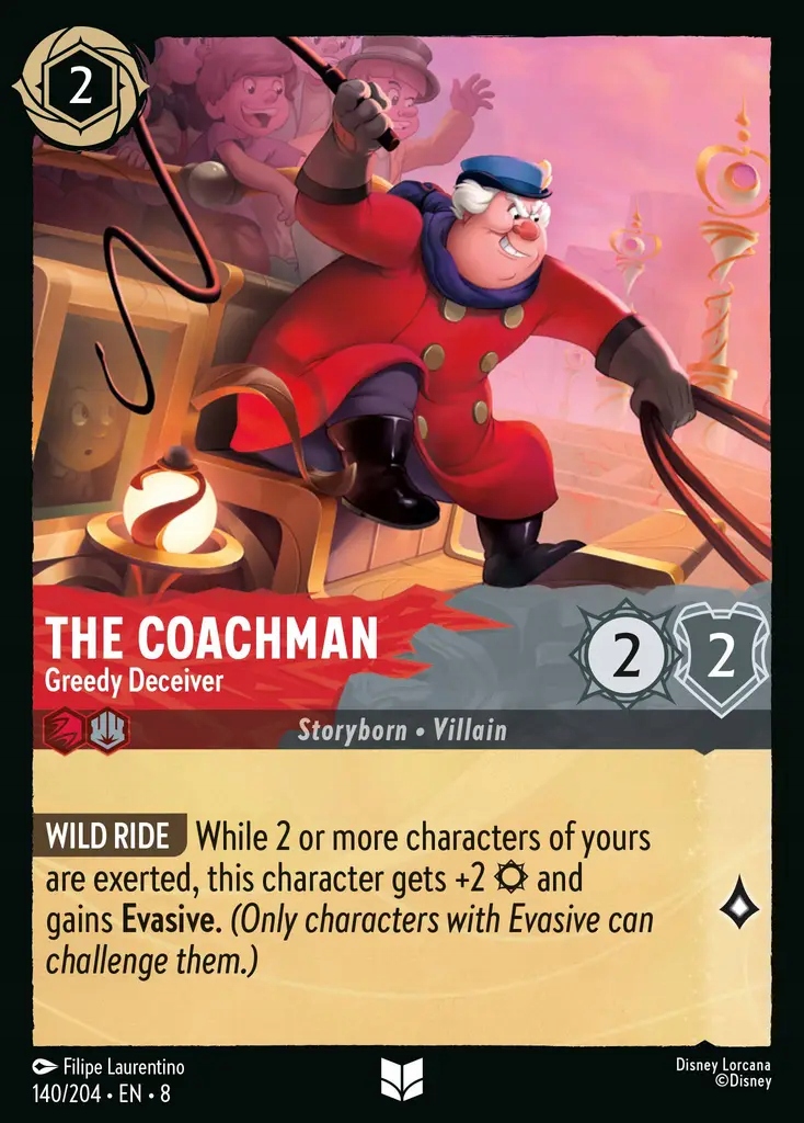 Disney Lorcana The Coachman Greedy Deceiver 8JAF #140