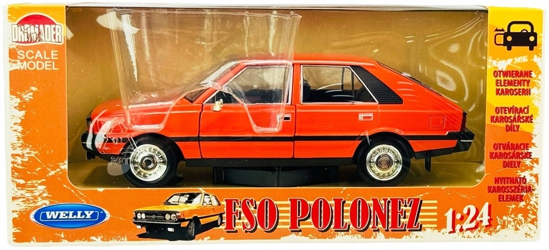 Welly 1:24 Kovový Model Fso Polonez Prl Oranžový 24124