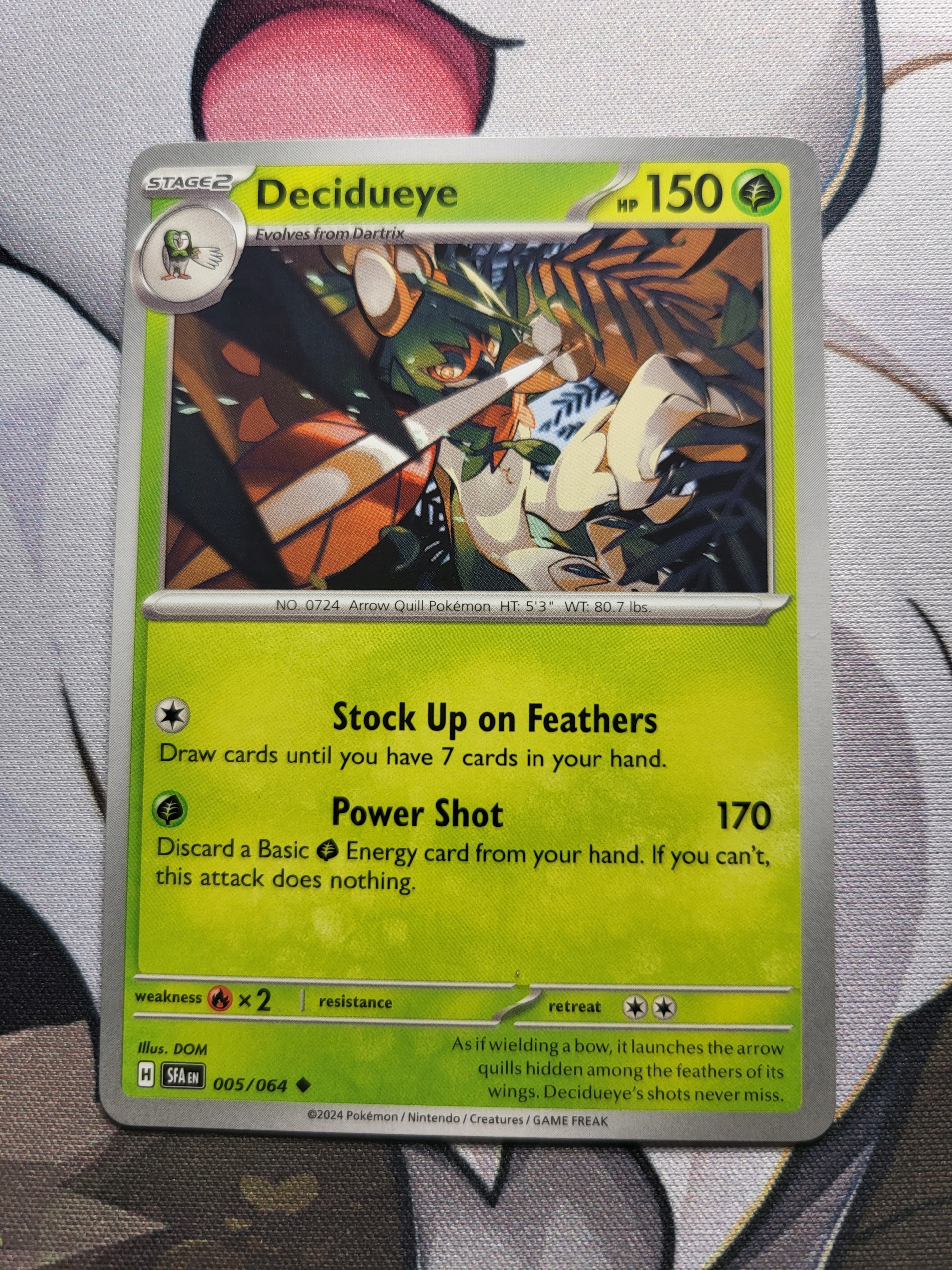 Oryginalna Karta Pokemon Decidueye (sfa 005)