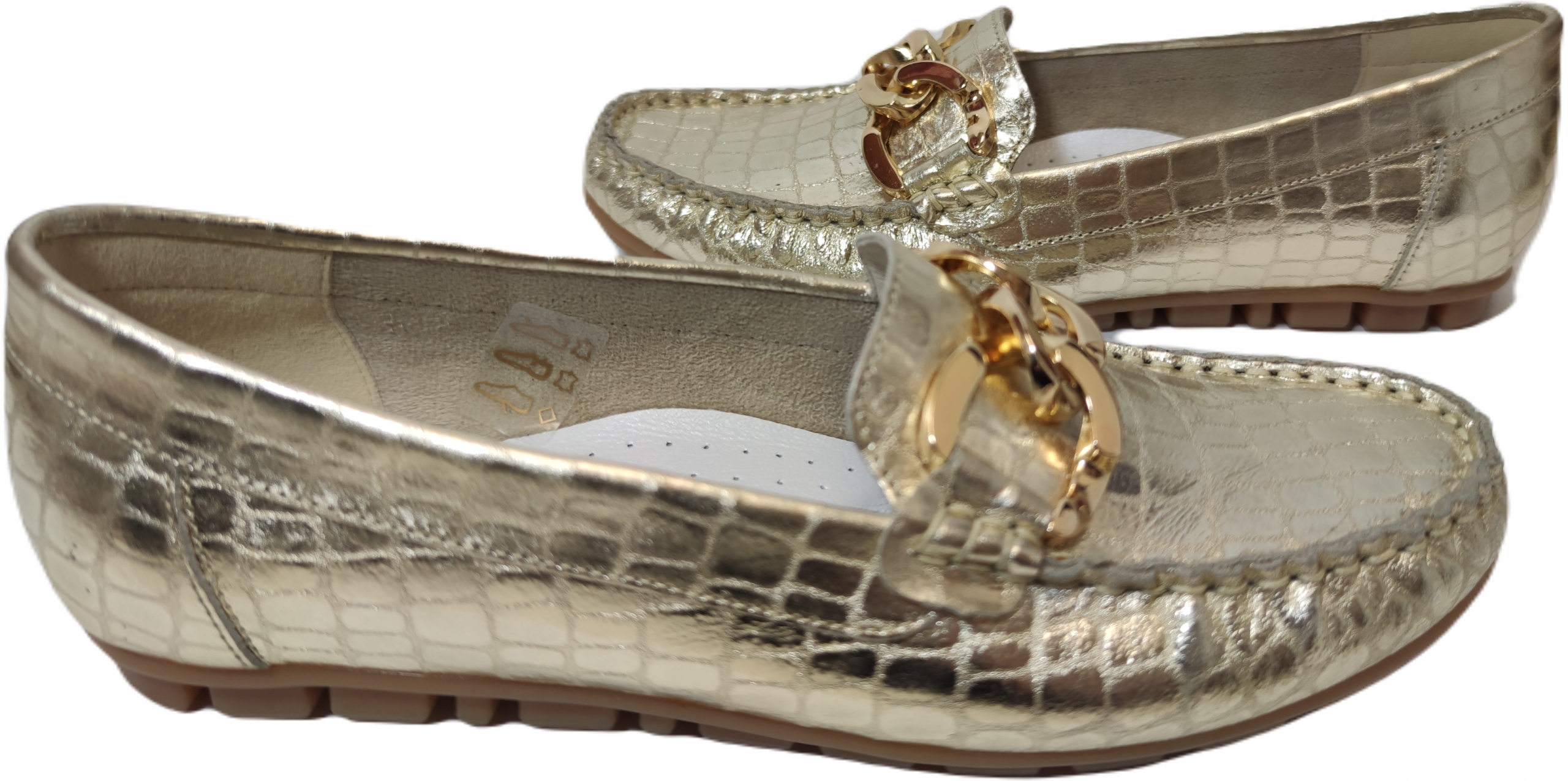 Pohodlné mokasíny Sempre 0-44/Zlatá rybí šupina 38