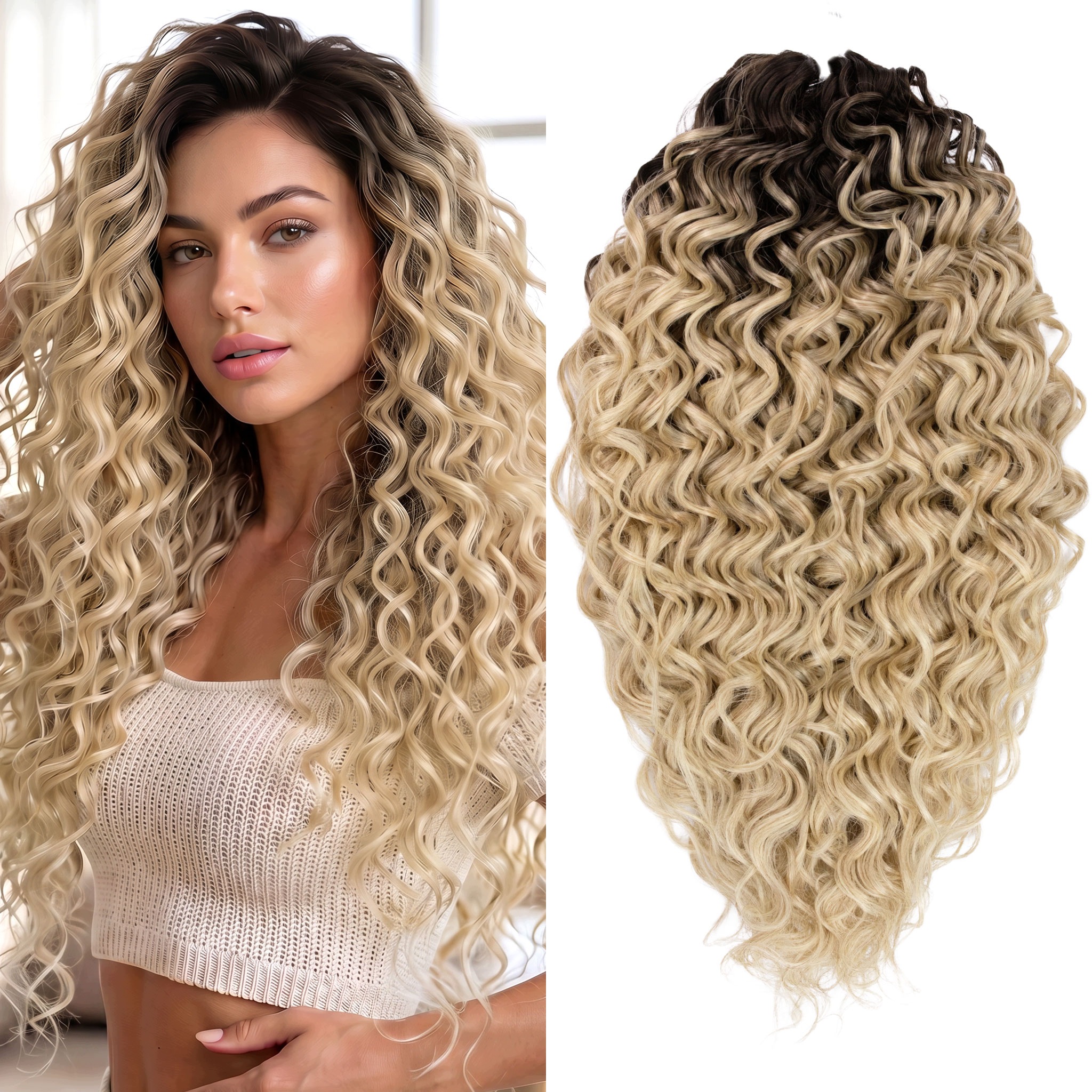 Syntetické vlasy umělé vlny Afroloki Jessica Pro 50 cm 300 g blond odrost