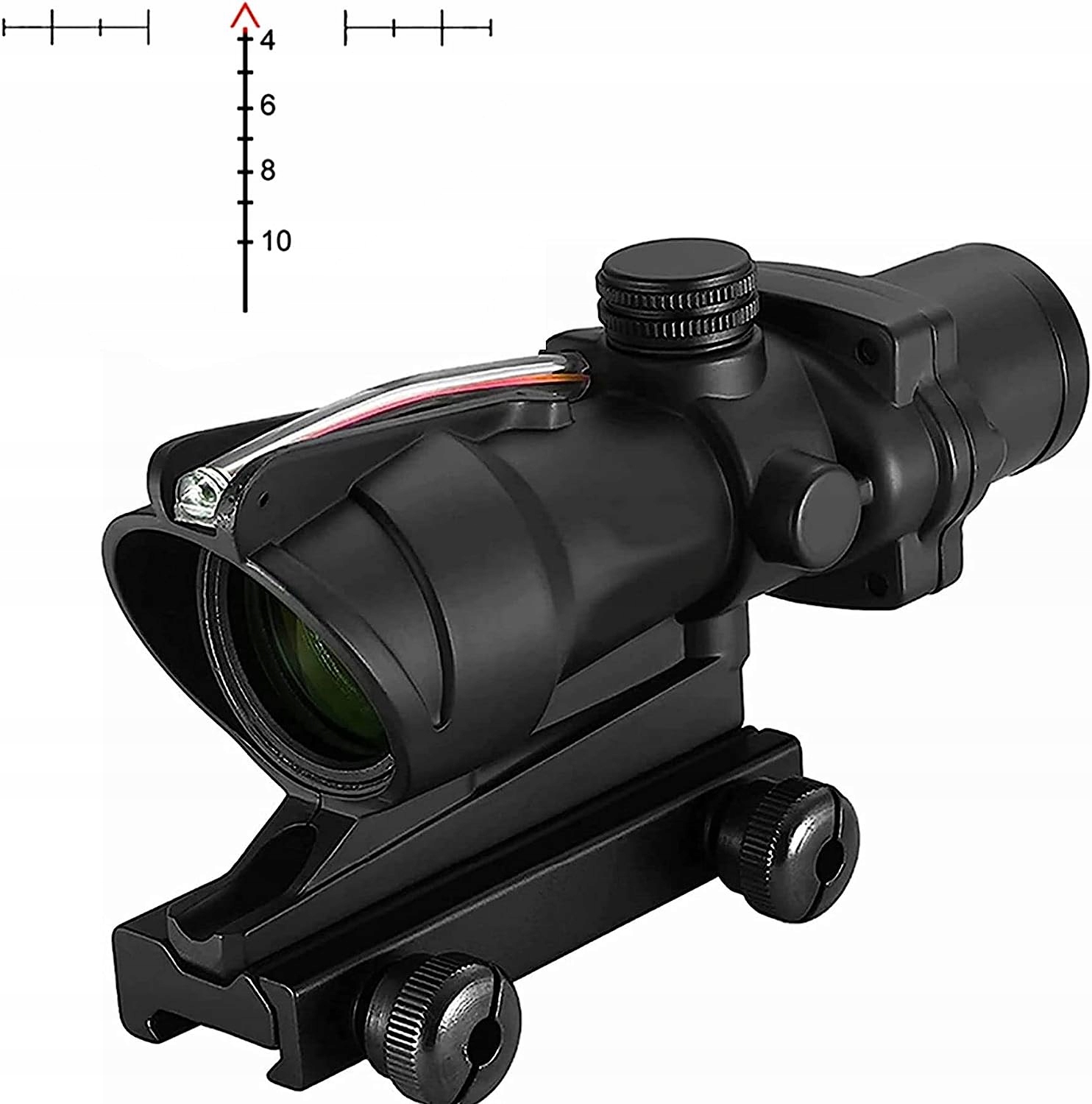 Luneta Crushunt 4x32 Acog Red z światłowodem 4 x32 z osłoną Killflash