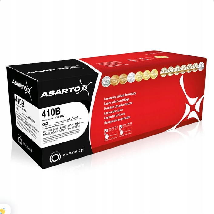 Toner Asarto do Oki 410B 43979102 3500 str. black