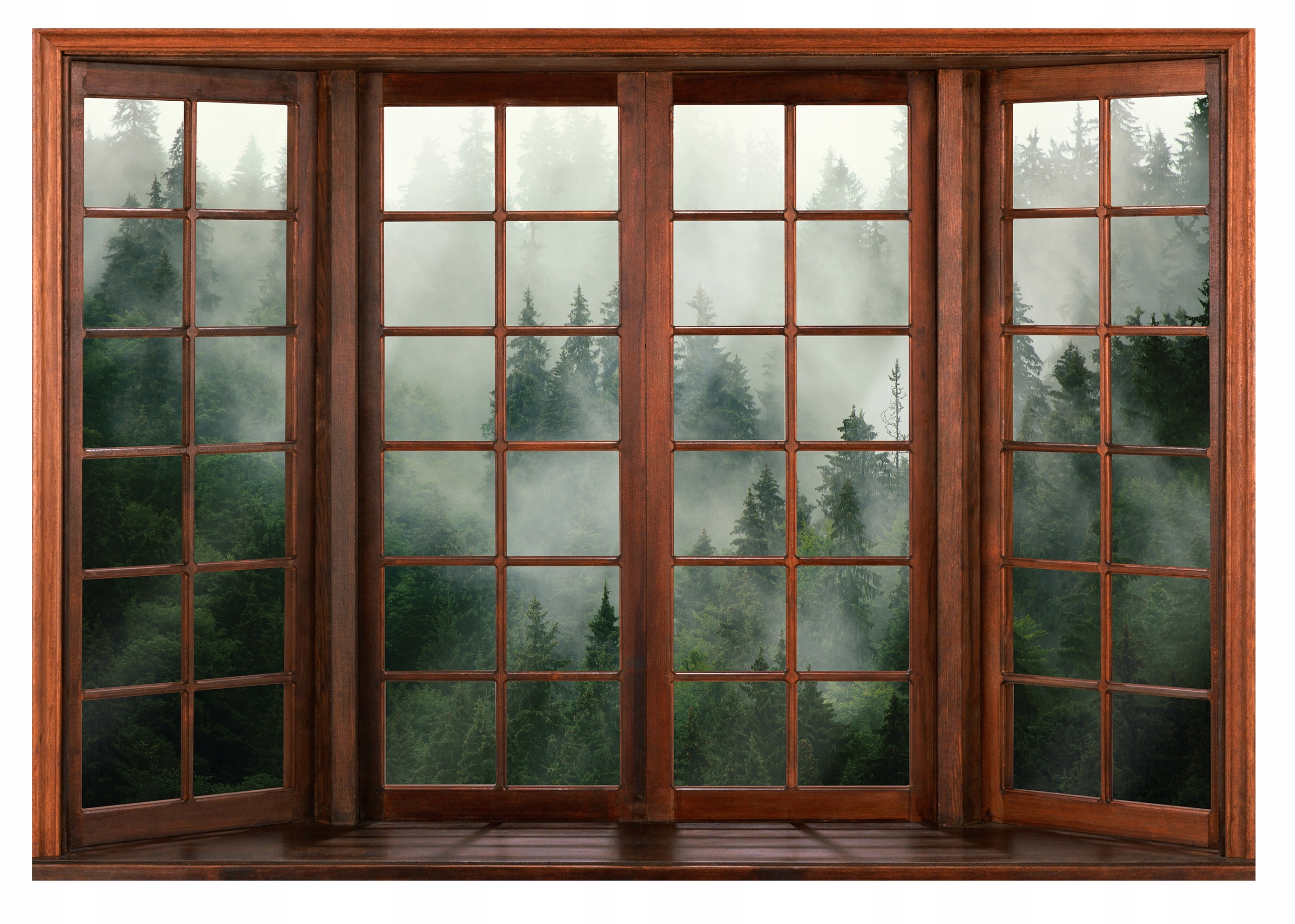 Fototapeta Okno 3D Les V Hmle Stromy Do Spálne Obývačky Tapeta 368x254