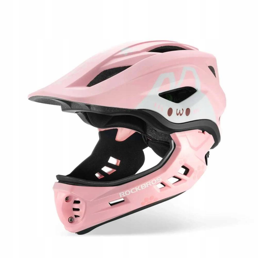 Dětská cyklistická přilba s odnímatelnou čelistí 2v1 Rockbros TT-32001 pink M