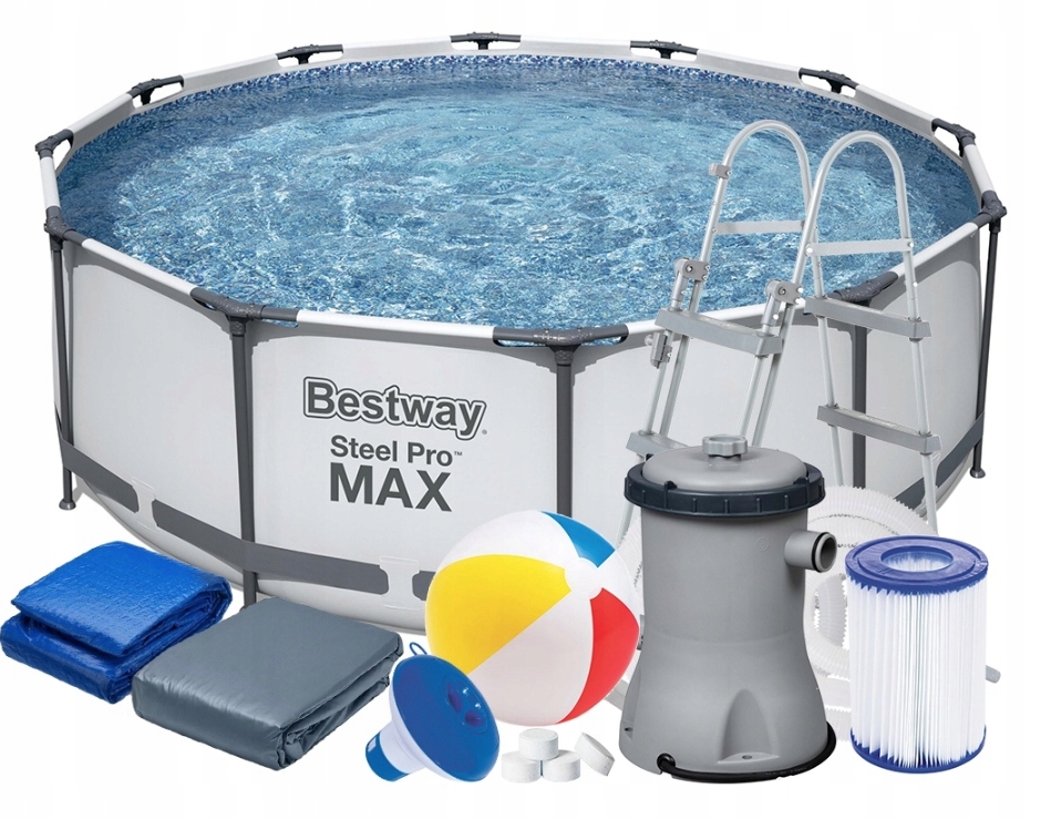 

12w1 Basen Bestway 56418 Pompa Pokrywa 366x100cm