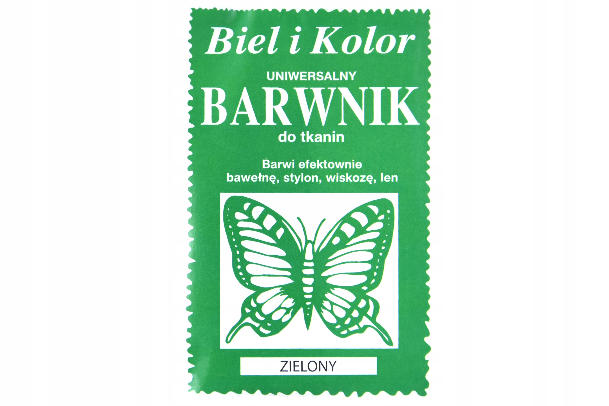 

Barwnik do tkanin Biel i kolor zielony