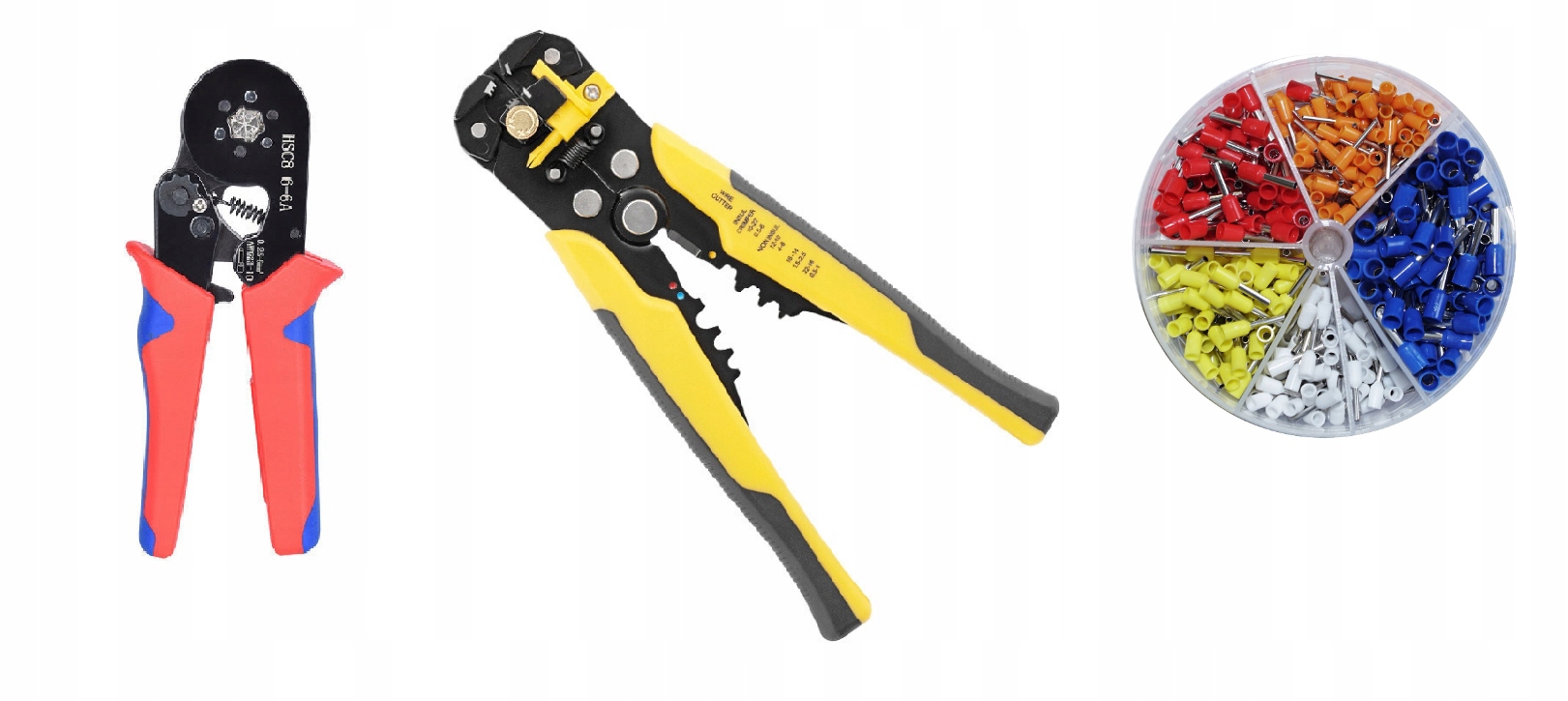 SZEŚCIOKĄTNA ZACISKARKA PRASKA DO TULEJEK+ 600 SZTUK + ŚCIĄGACZ IZOLACJI