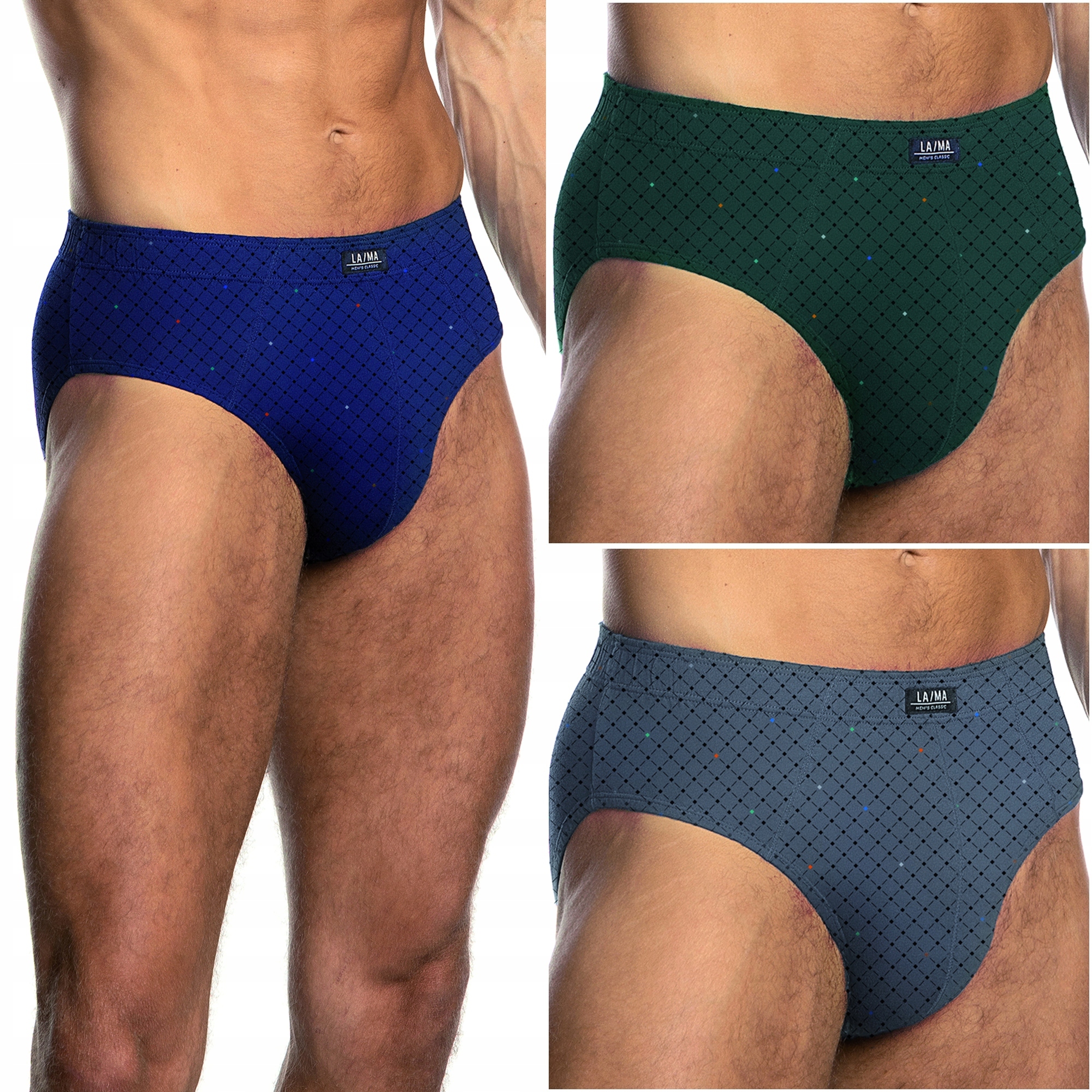 Pánské Slipy Lama 110/22 slipy přiléhavé 100% Bavlna 3-BALENÍ 4XL