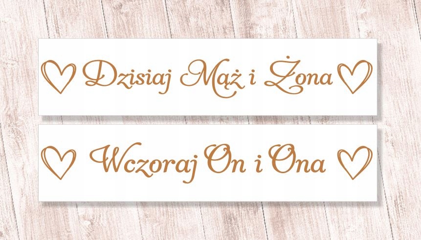 ŚLUBNA TABLICA WCZORAJ ON I ONA 2 sztuki Kod producenta SD041
