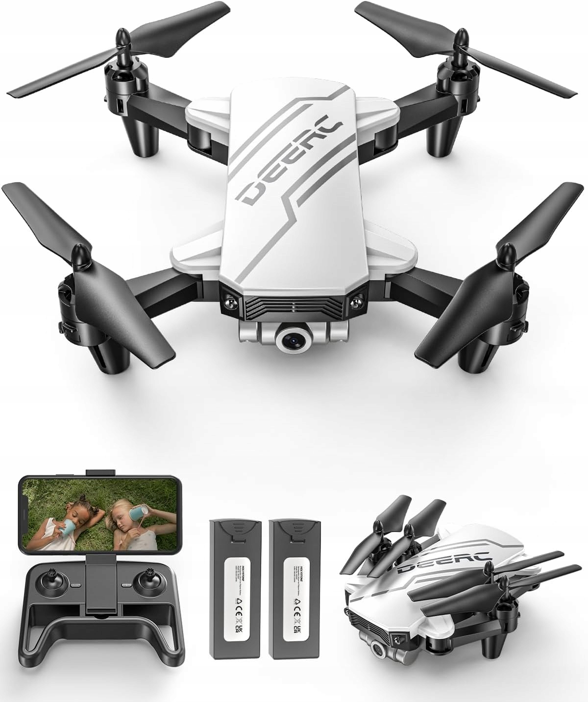 Deerc D20 Dron Hd 720P Fpv WiFi 2 Baterie Mini Rc