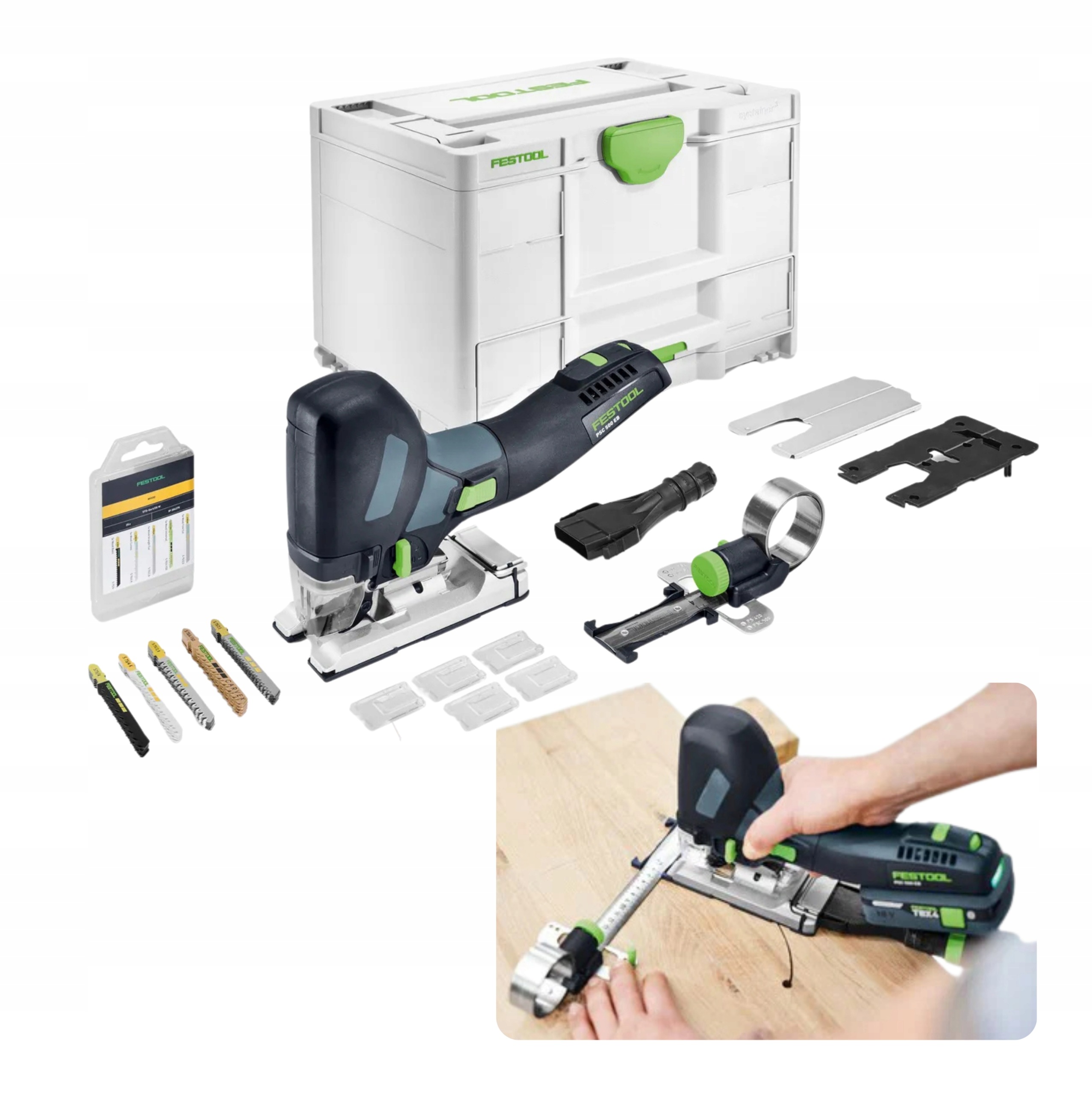 Wyrzynarka akumulatorowa Psc 500 EB-Basic-Set Cyrkiel Festool 576961