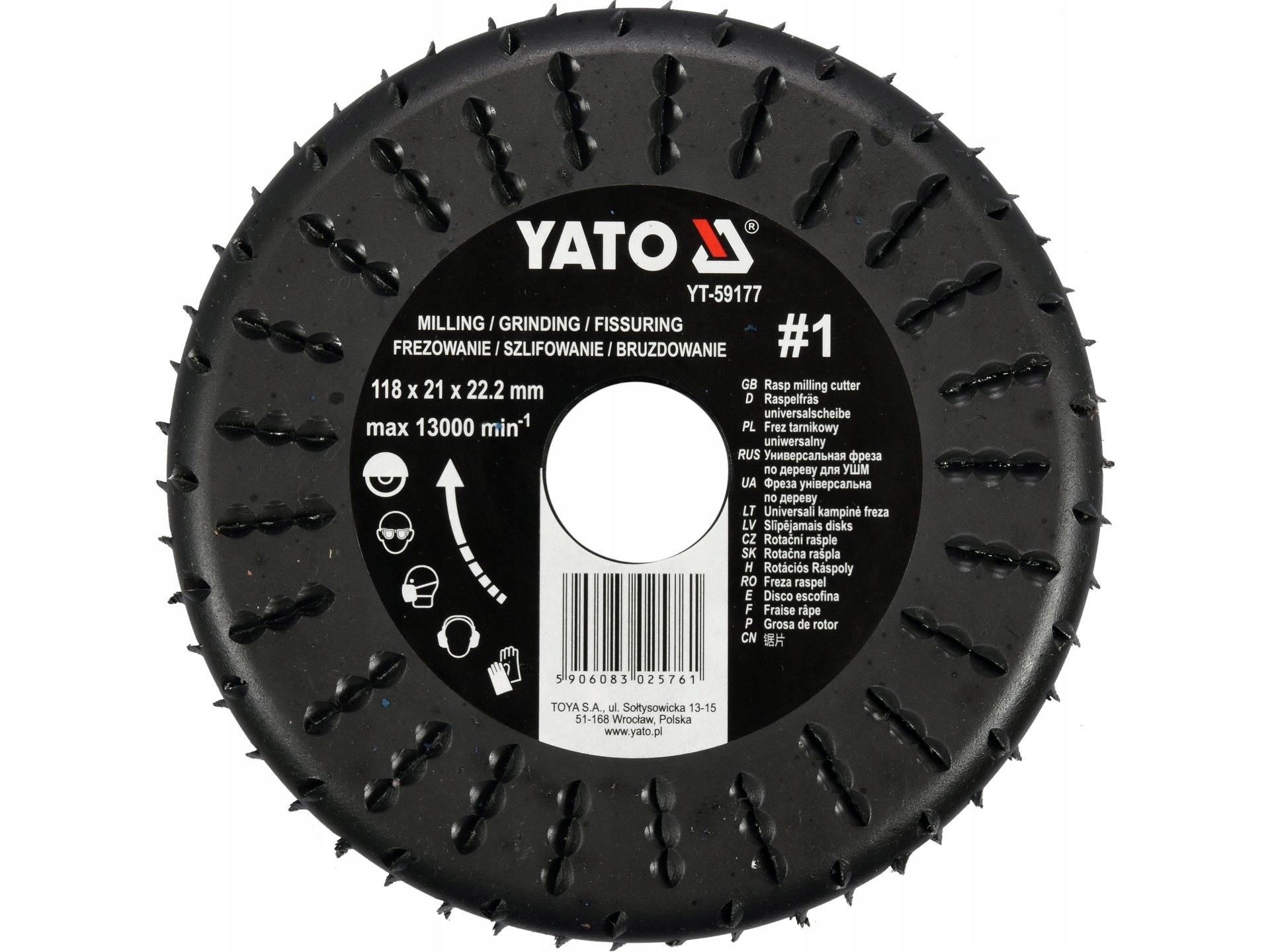 Frézovací Kotouč 118 MM Na Dřevo, Sádru, Plasty – Broušení 13 Ot/min Yato