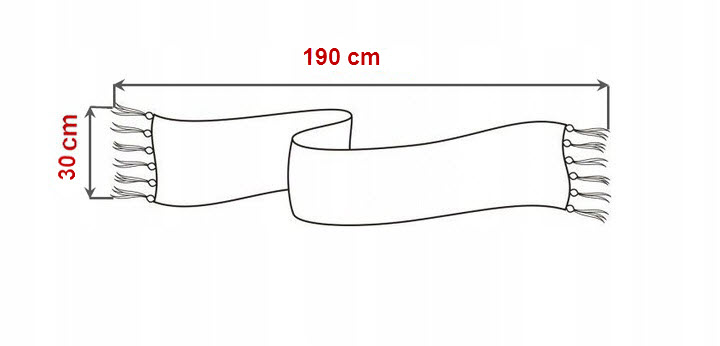 MODNY BEŻOWY Szalik Szal Duży 190x30 Zimowy Ciepły Gładki Męski GREG af22 Wzór dominujący bez wzoru