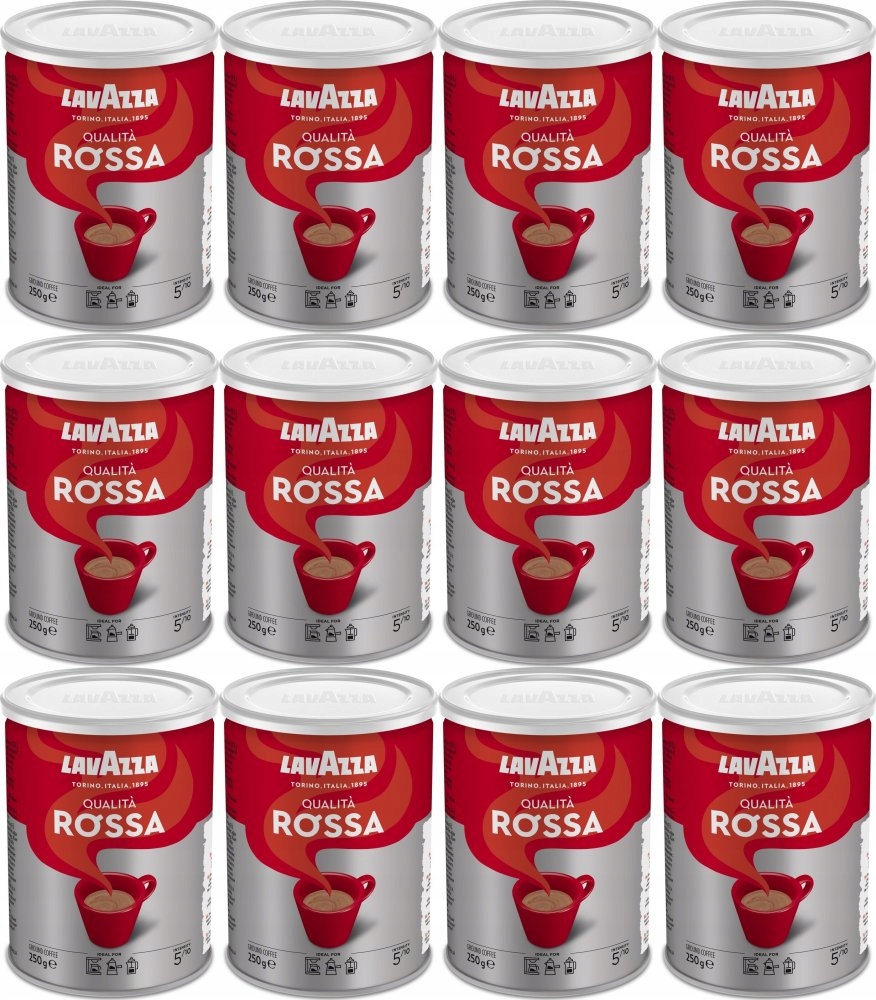 Kawa mielona Lavazza Qualita Rossa 250g puszka x12