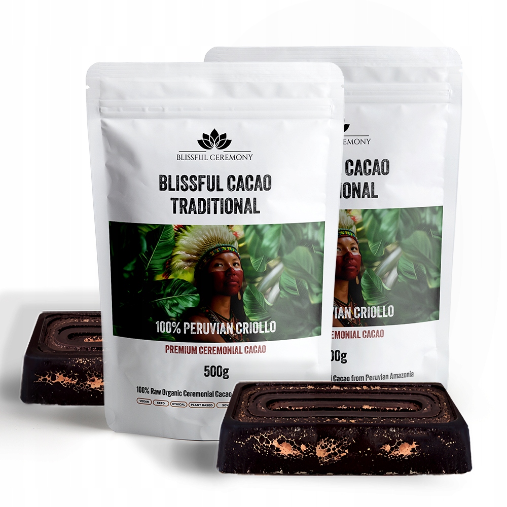 Levně Ceremoniální Kakao z Peru bez cukru Slitek Kostka Criollo Traditional 1 kg