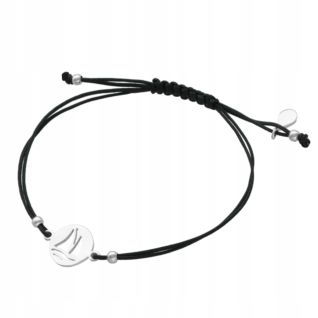 Provázkový náramek plachetnice černý stříbro
