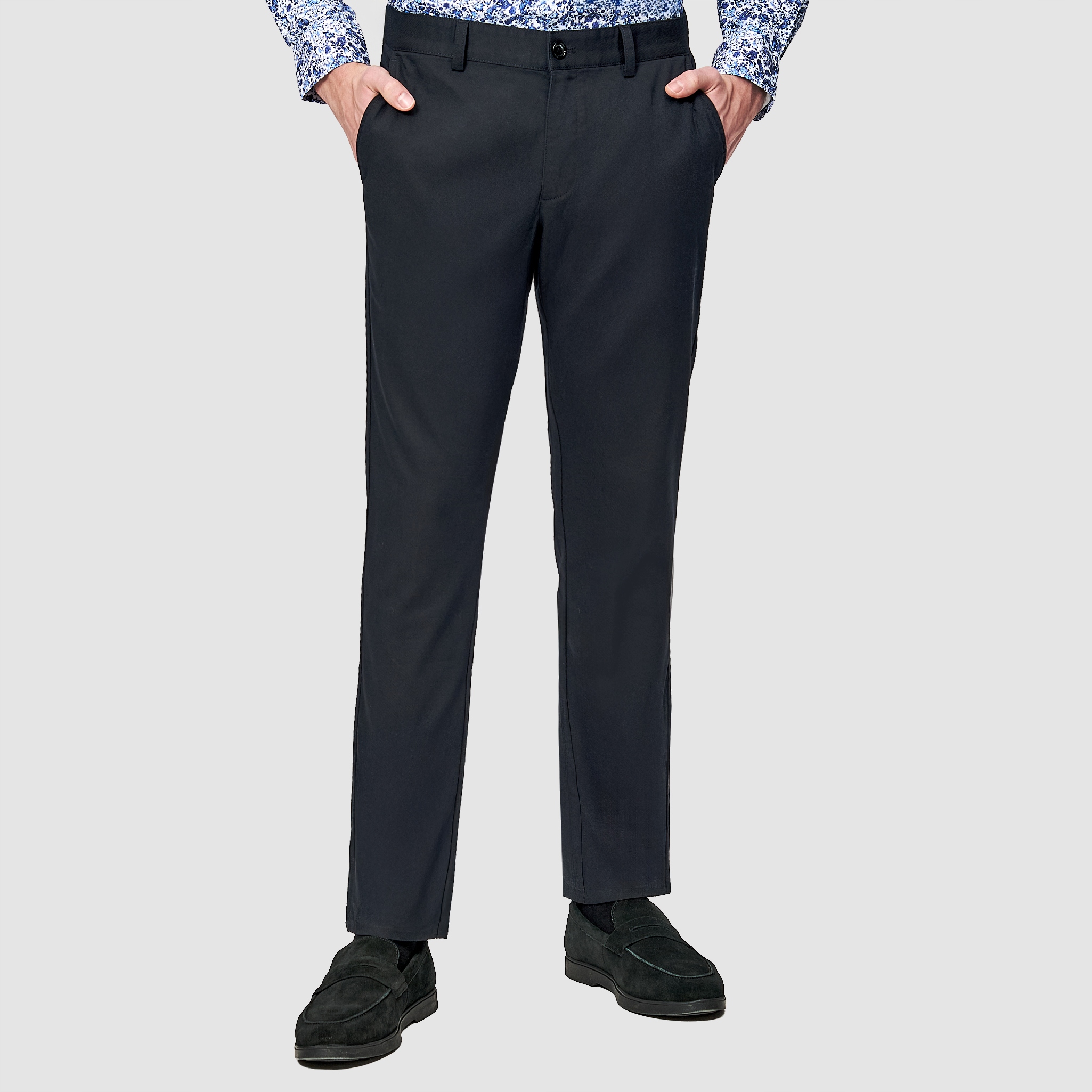 Černé elegantní ležérní kalhoty Jednoduchý střih Pako Lorente vel L32 W34