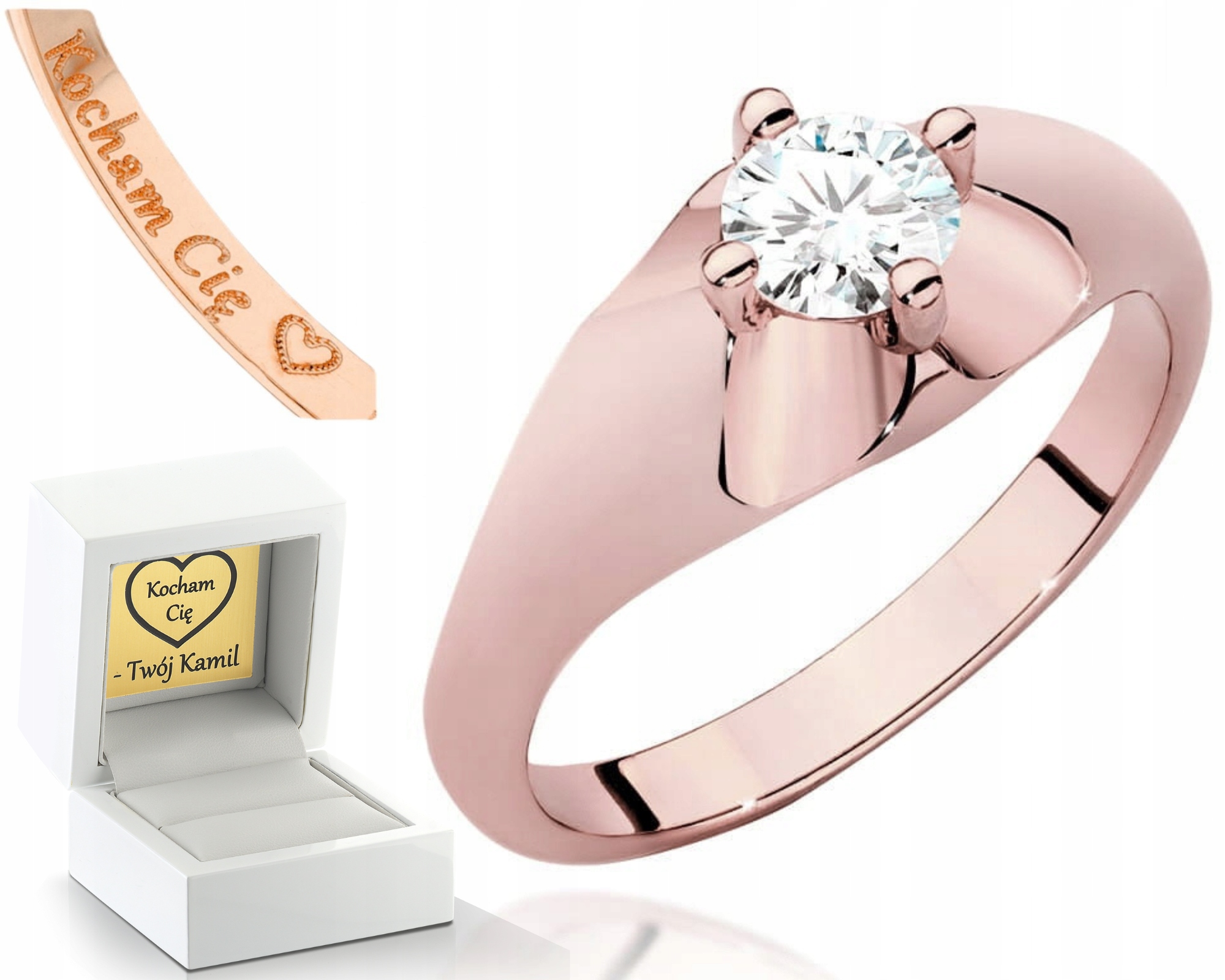 Prstýnek 14K Růžové Zlato, Laboratorní Diamant, Luxusní