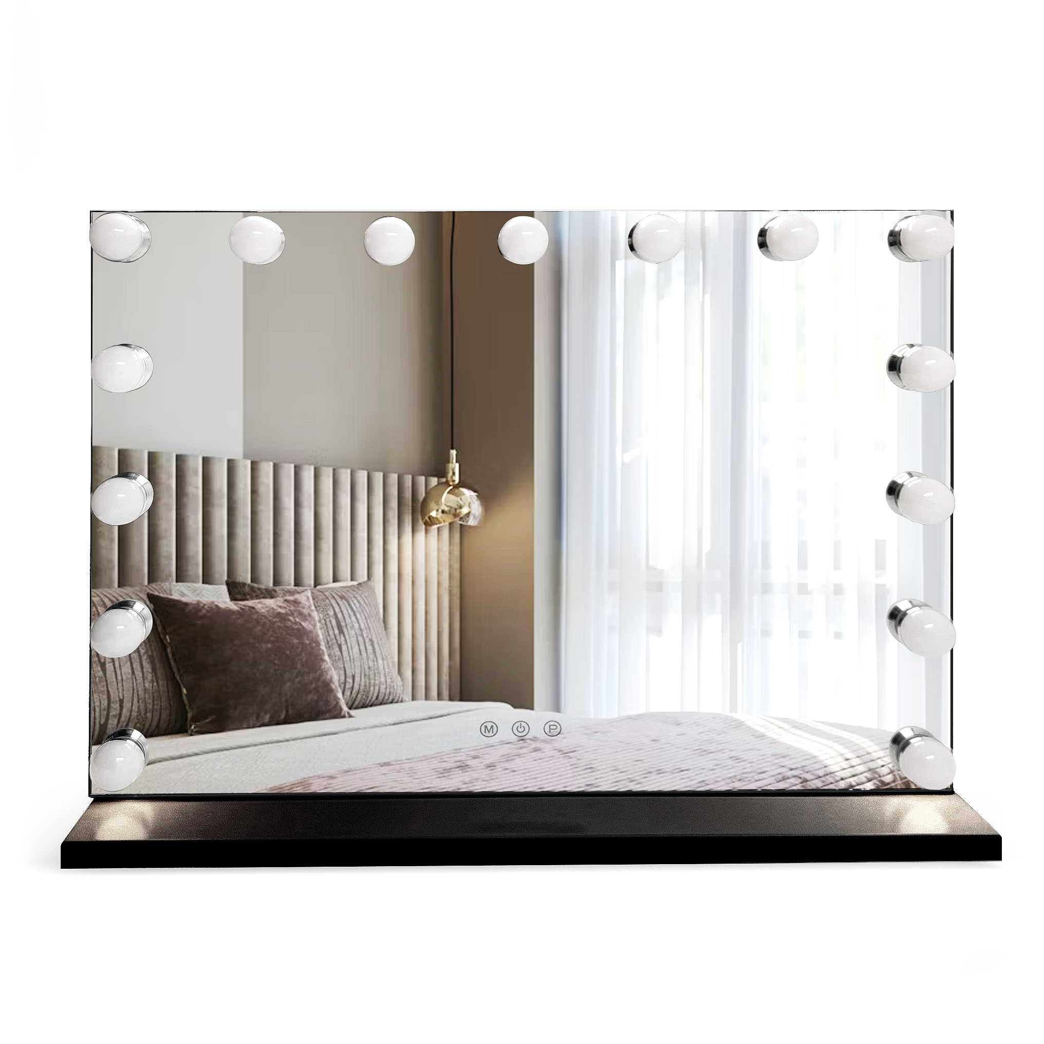 Lustro Led Hollywood S Black 58cm