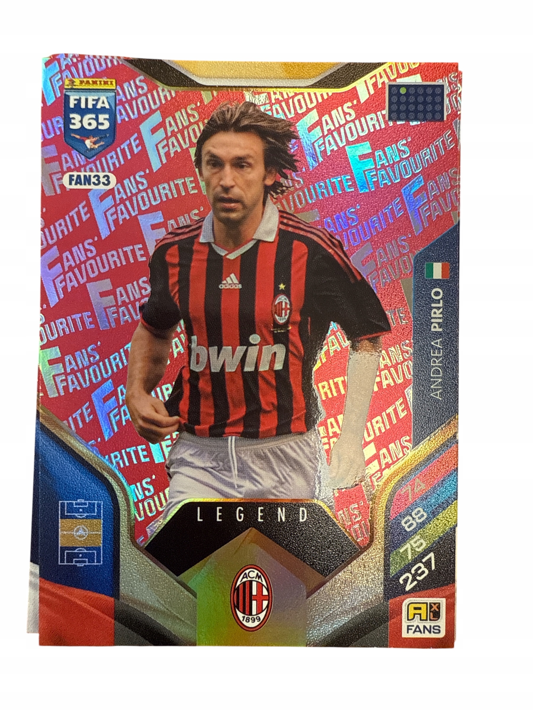 Fifa 365 2026 Adrenalyn XL Panini Fans FAN33 Pirlo Legend czerwona red