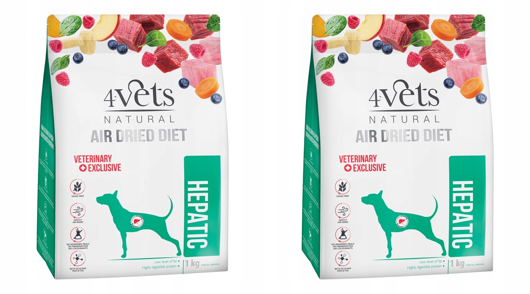4Vets Natural Dog Hepatic 2 x 1 kg Játrová dieta pro psy, 2 x 1 kg