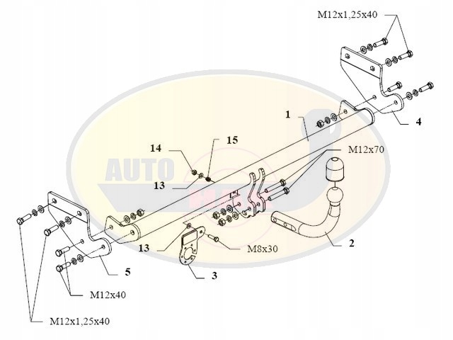 Hak holowniczy odkręcany KIA RIO II 2005-2009 T48 Producent Auto-hak