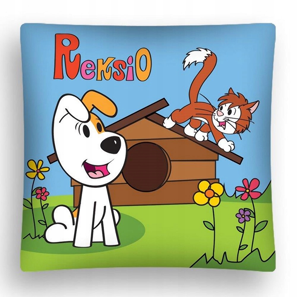 

Poszewka dziecięca 40x40 3D Reksio 01 Pies Kot