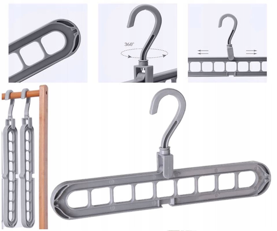 ORGANIZER DO GARDEROBY SZAFY NA WIESZAKI 2w1 Liczba miejsc do wieszania 5 i więcej