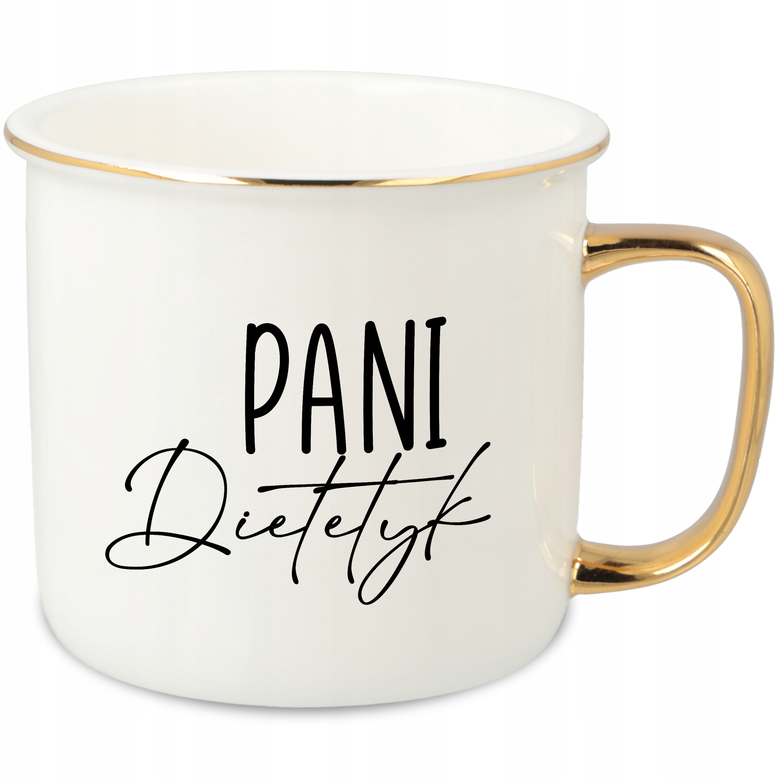 Hrnek Ucho Forma Zlatý Porcelánový Retro Dárek Pro Paní Dietologku Vzory