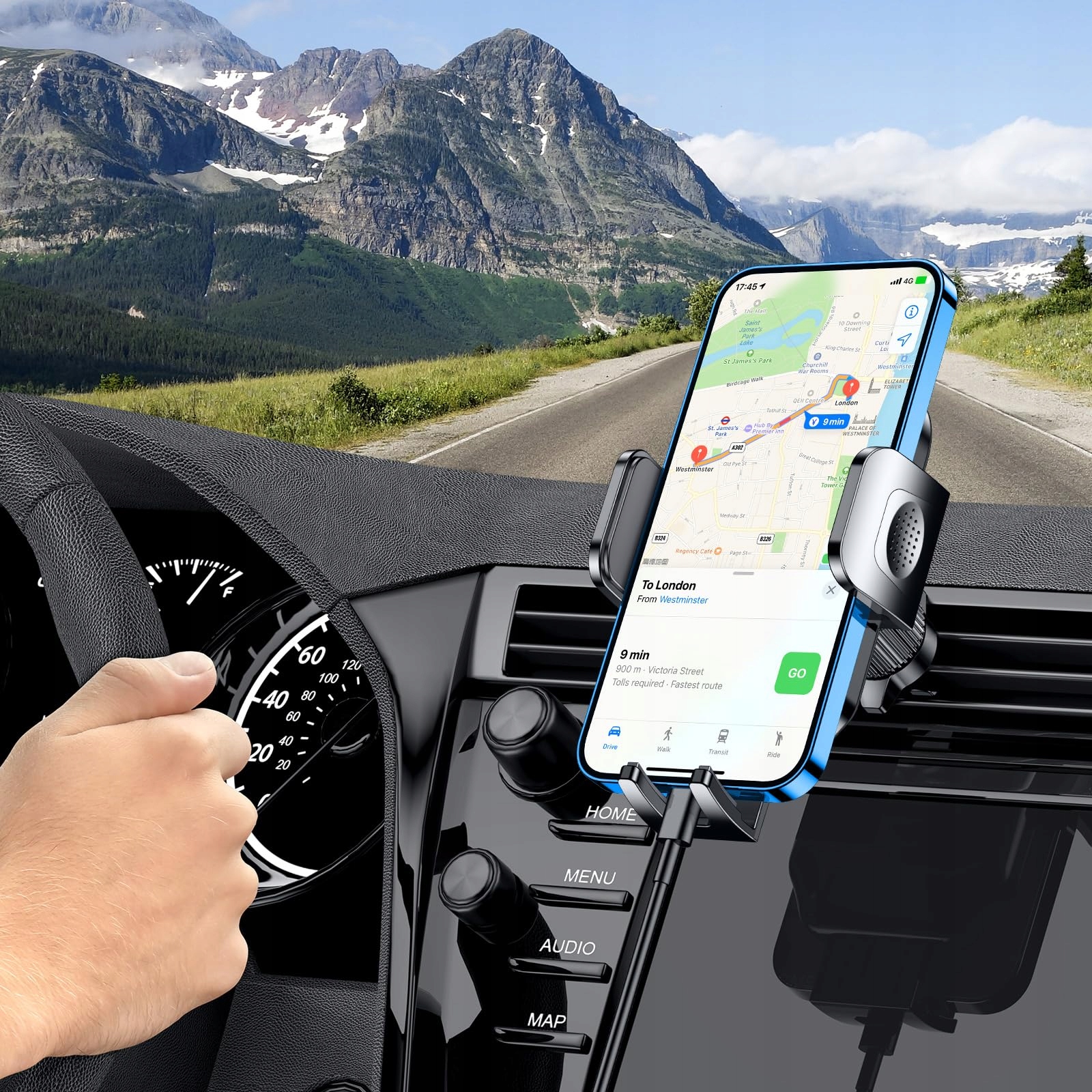 BLUKAR Uchwyt Samochodowy Na Telefon 360 Stopni Do iPhone Galaxy 4-67 Cal — miniatura 8