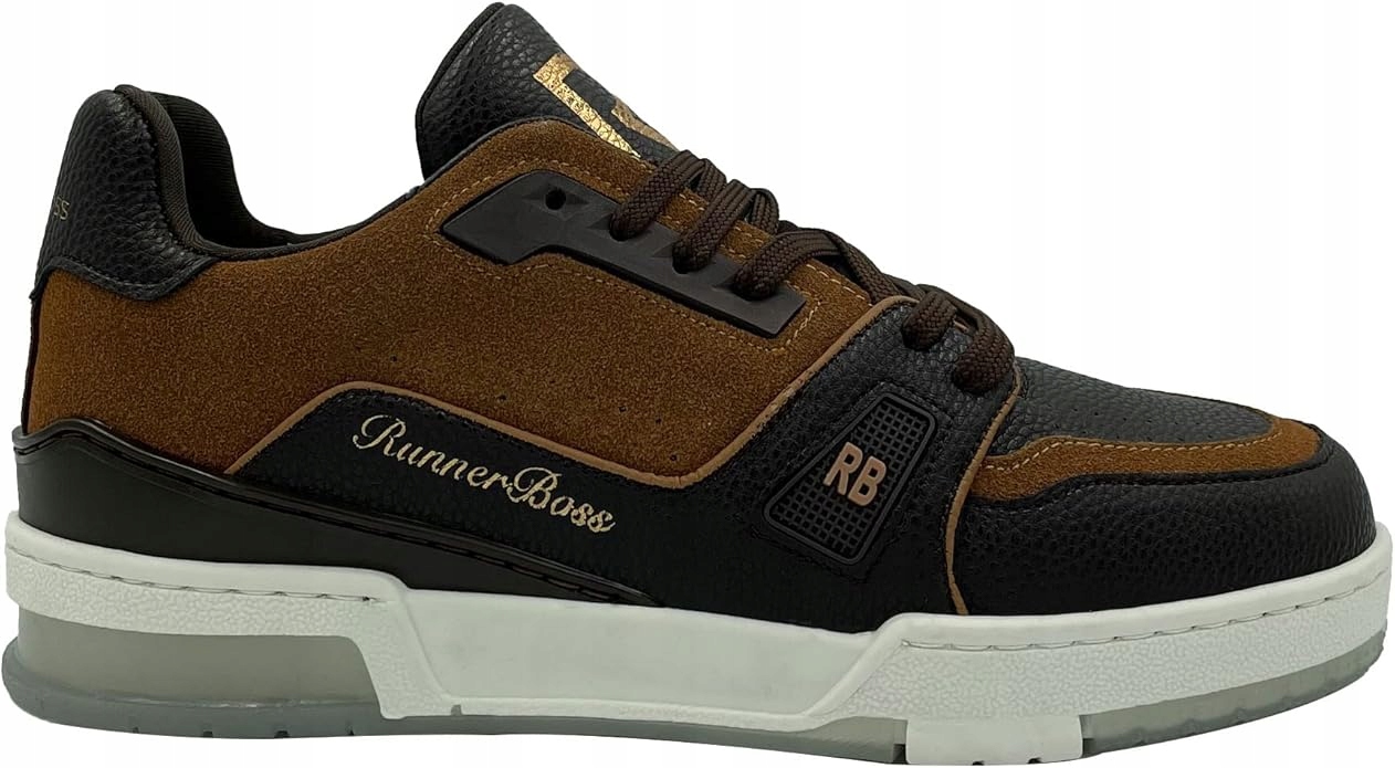 Runnerboss Pánské Sportovní Boty Černé Hnědé Syntetická Kůže 41 J0D