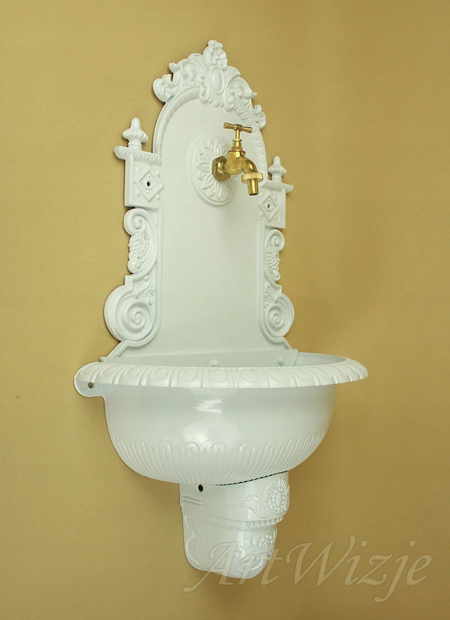 Aluminowy biały zlewozmywak do ogrodu zimowego Typ fontanna (pompa)