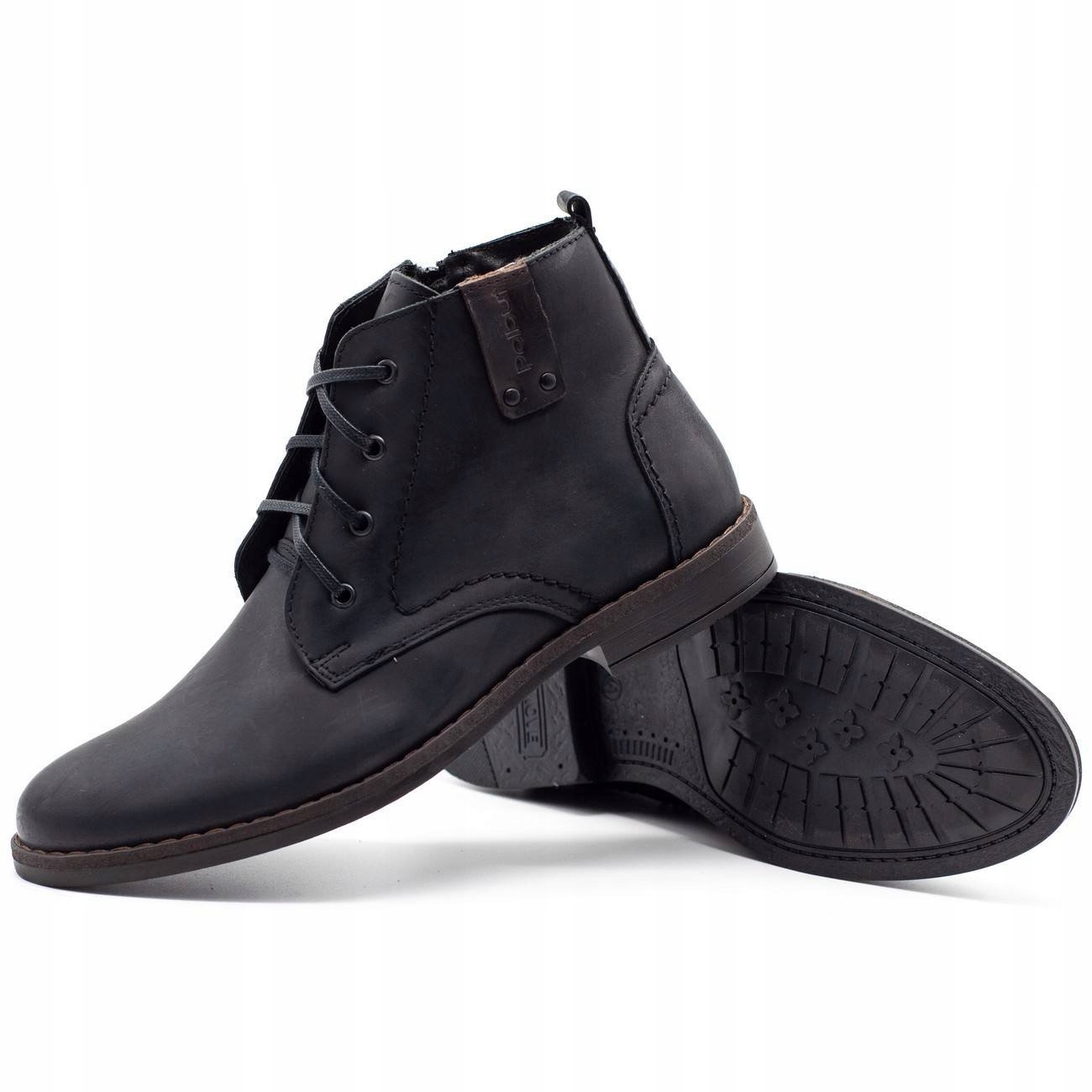 Buty męskie zimowe skórzane c20s czarne 44 Marka Polbut