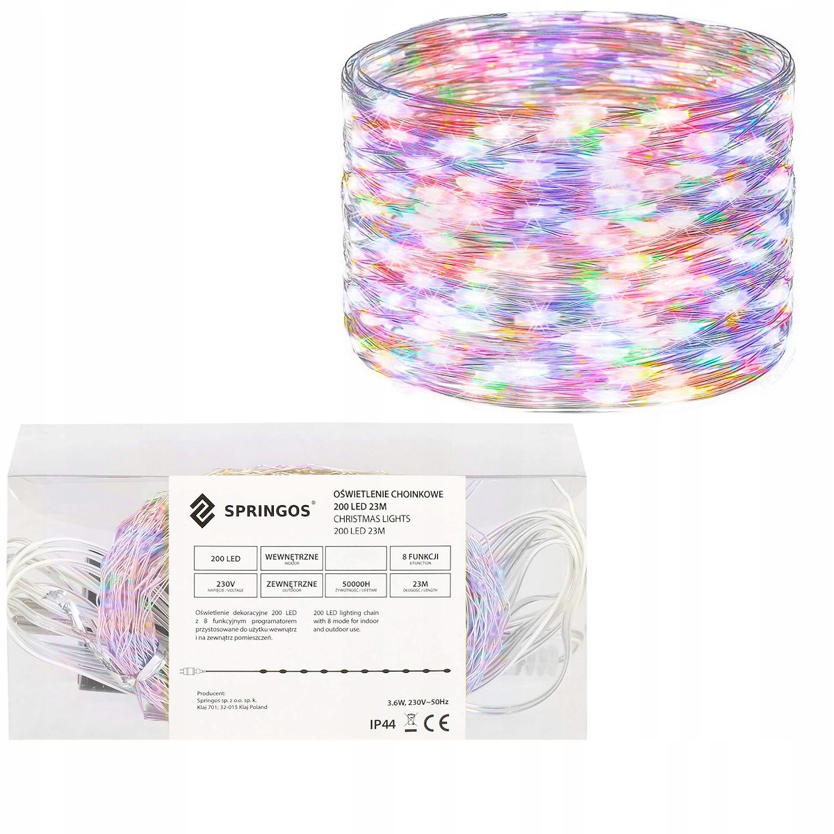 

Lampki Druciki Choinkowe 20m Zewnętrzne Multikolor