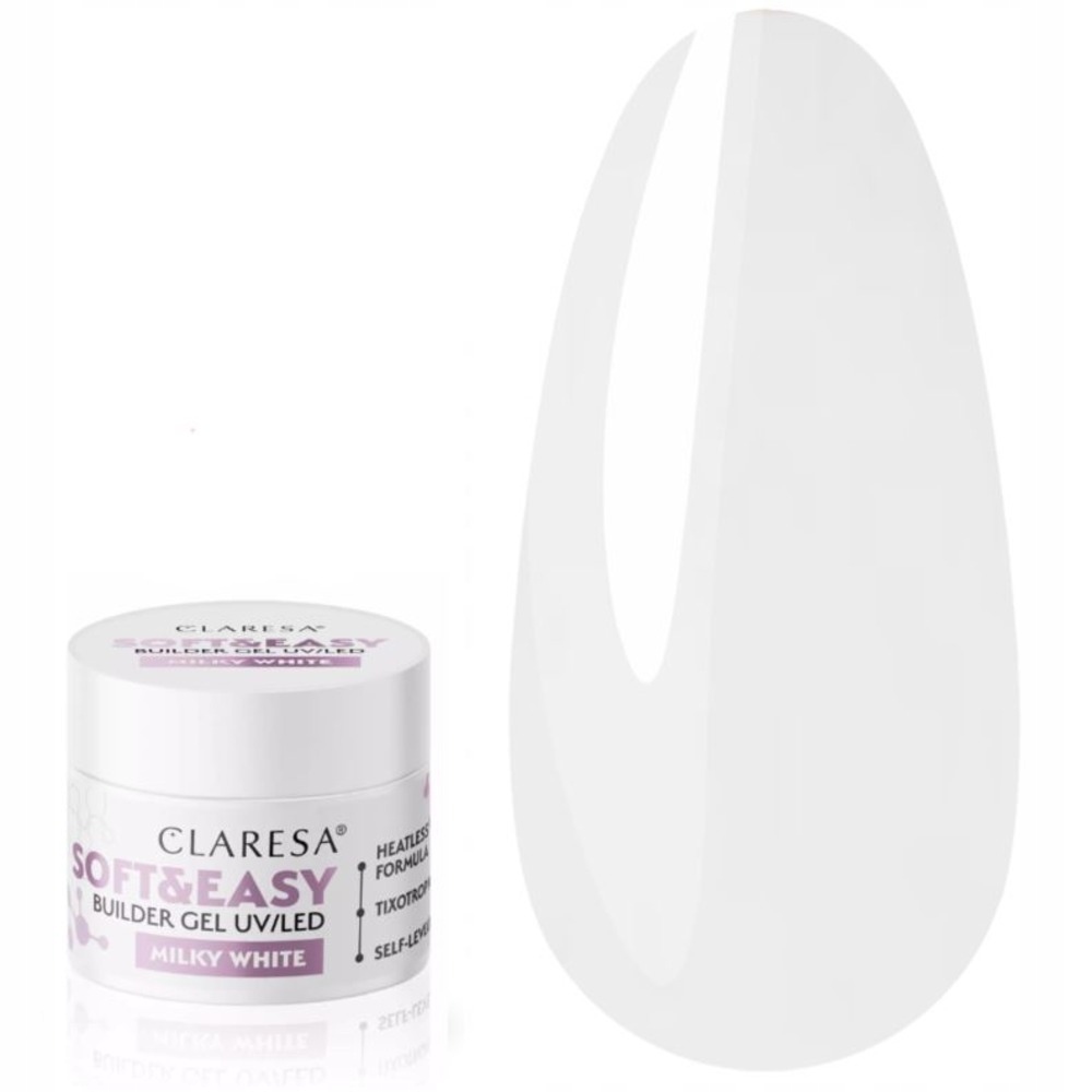 Claresa Stavební gel Soft&easy Builder Gel Milky White 90 g