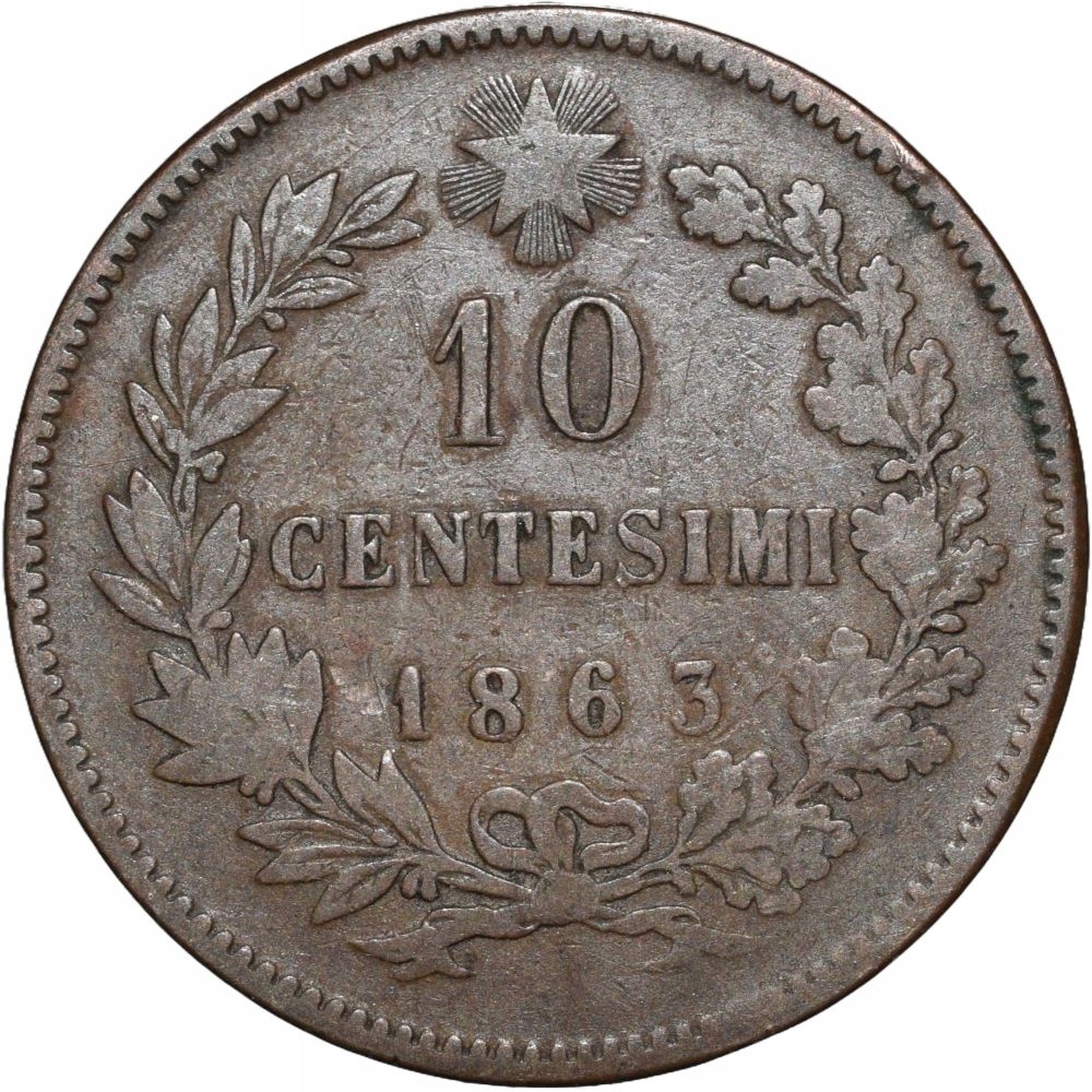 Włochy 10 centesimi 1863