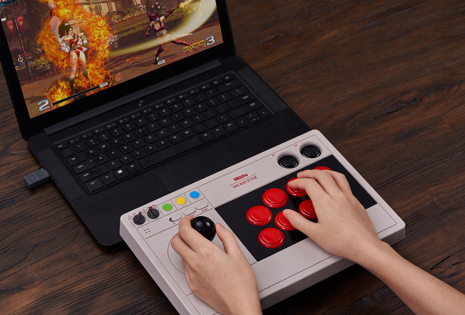 8BitDo Arcade Stick 2.4G BT USB Joystick PC Switch Złącza USB