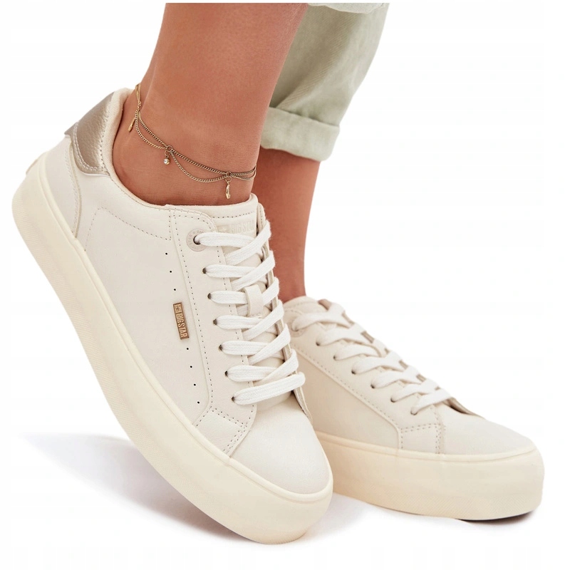 Dámské Tenisky Eko Kůže Platforma Big Star TT274806 Béžové 36