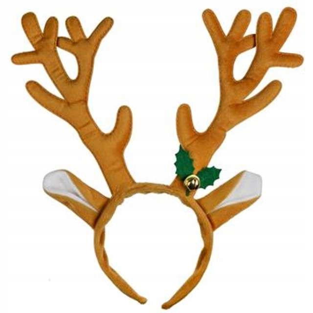 

brązowe Rogi Renifera opaska z jemiołą dzwonkiem