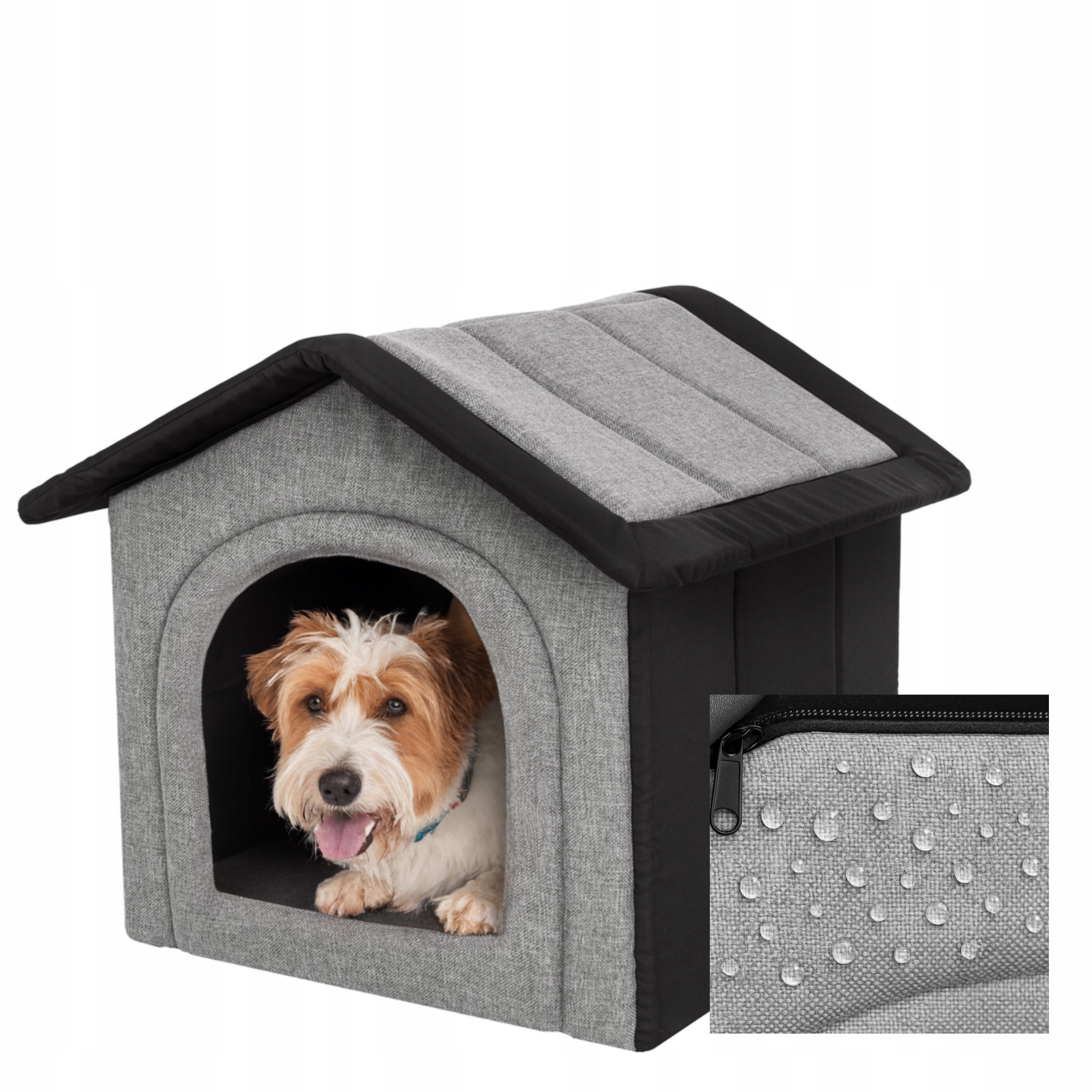 Levně Domeček pro psa z materiálu – praktická bouda pelíšek – R6 72x76 cm