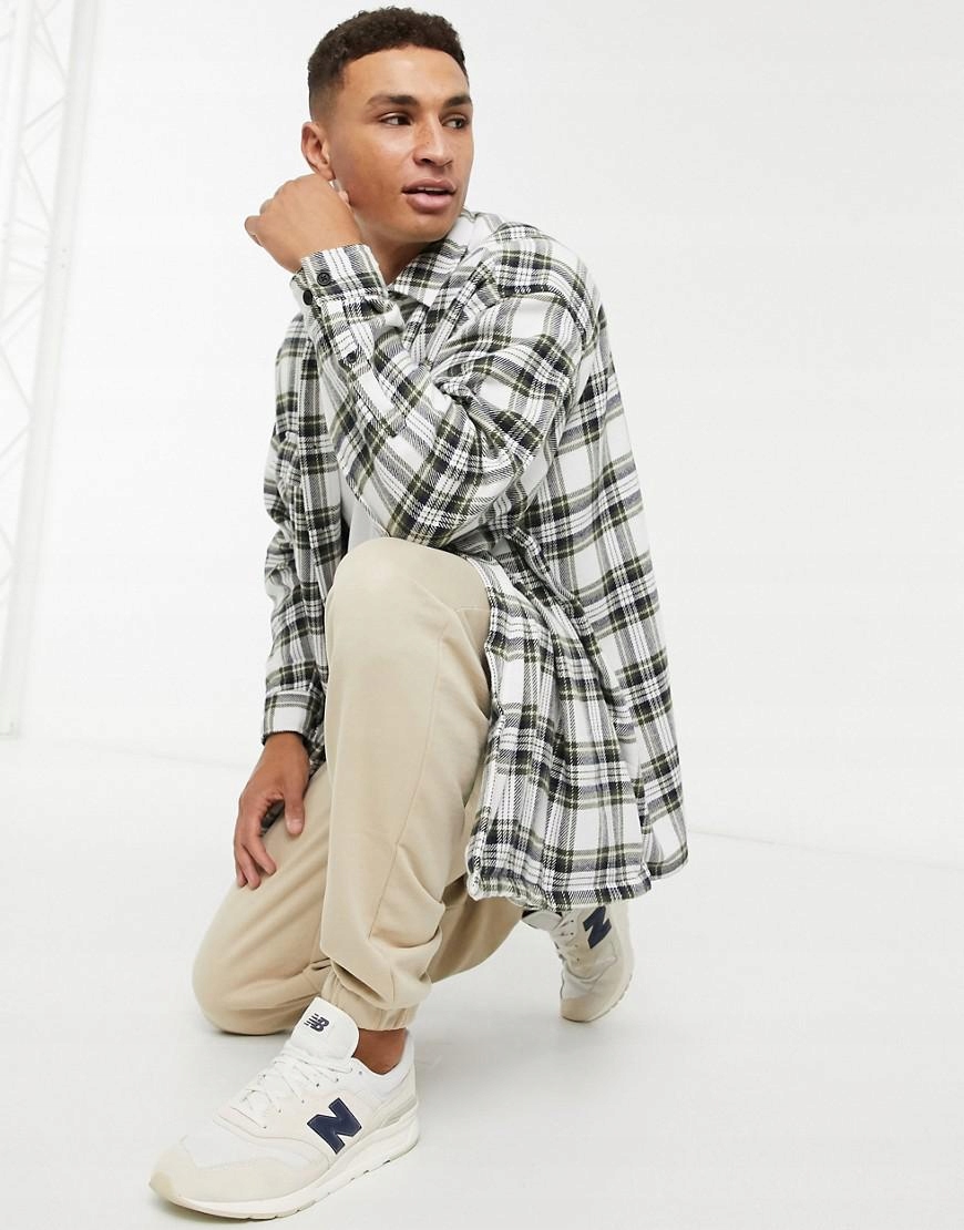 KOSZULA FLANELOWA W KRATKE OVERSIZE L