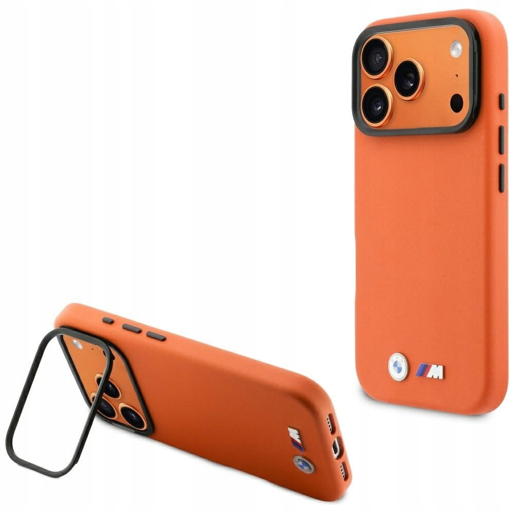 Etui Bmw M Metal Logo MagSafe do iPhone 17 Pro Max pomarańczowy