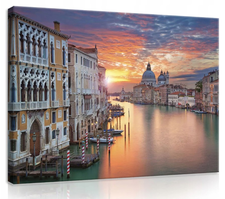 Obraz 80x60 Benátky Grand Canal západ slunce architektura voda odraz